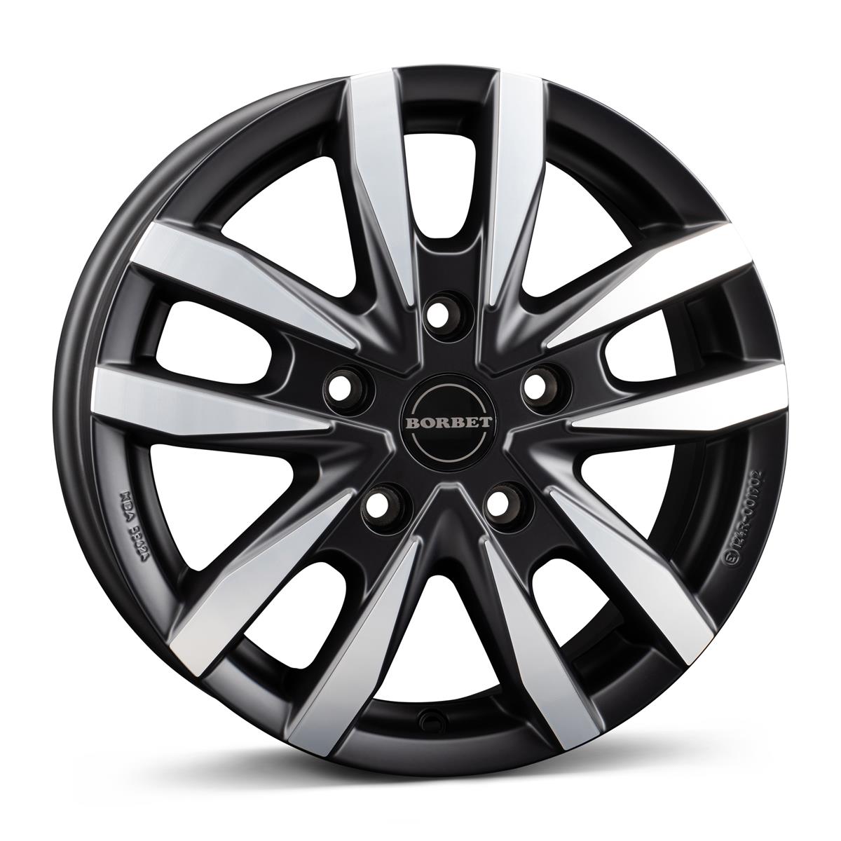 Borbet CW5 black polished matt 6x16 5x118 ET68 CB71,1 60° 1350 kg 497703 – tootefoto