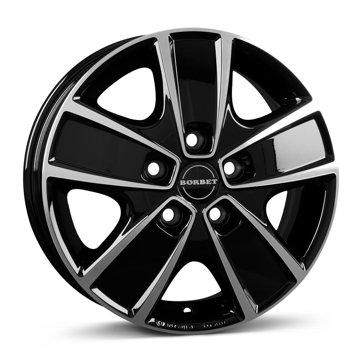 Borbet CWG Black Polished 6x16 5x130 ET68 CB78,1 60° 1600 kg 75428 – tootefoto