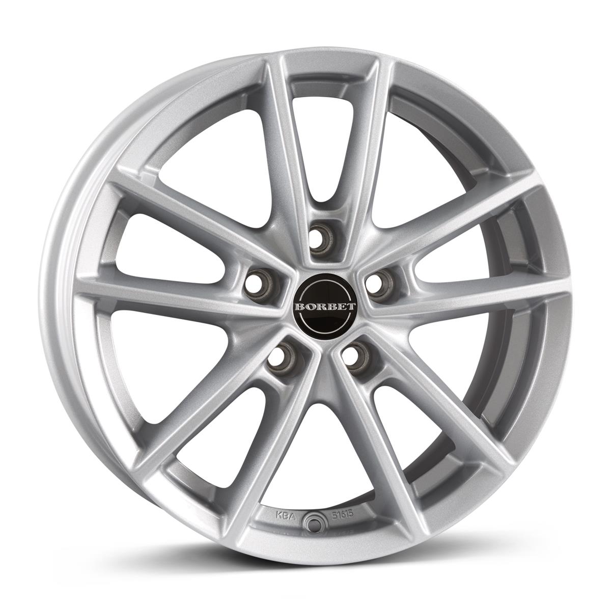 Borbet W Crystal Silver 6x15 5x100 ET45 CB64,1 60° 650 kg 497961 – tootefoto