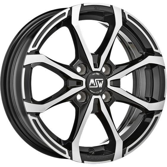 MSW X4 Gloss Black Full Polished 6x16 4x100 ET40 CB63,3 60° 490 kg W19273500T56 – tootefoto