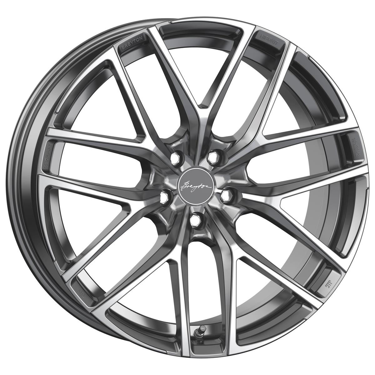 Breyton Hibonit Matt Gun Polished Face 10x20 5x112 ET38 CB66,6 60° 750 kg 51002038351952 – tootefoto